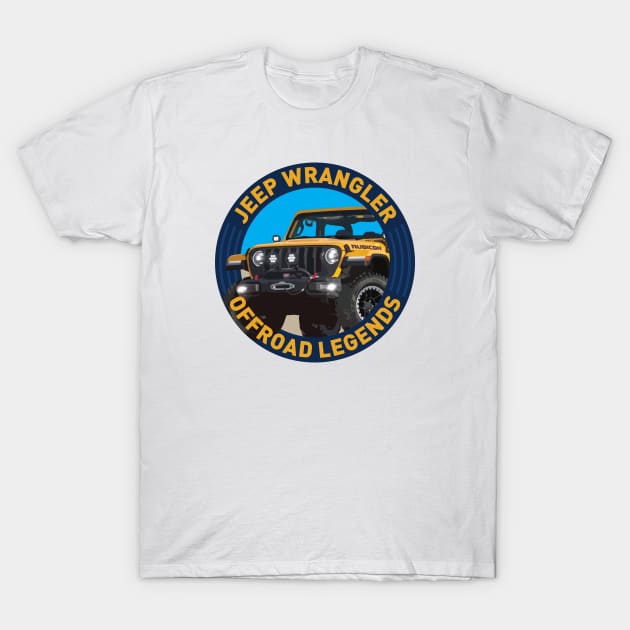 4x4 Offroad Legends: Jeep Wrangler Rubicon T-Shirt by OFFROAD-DESIGNS